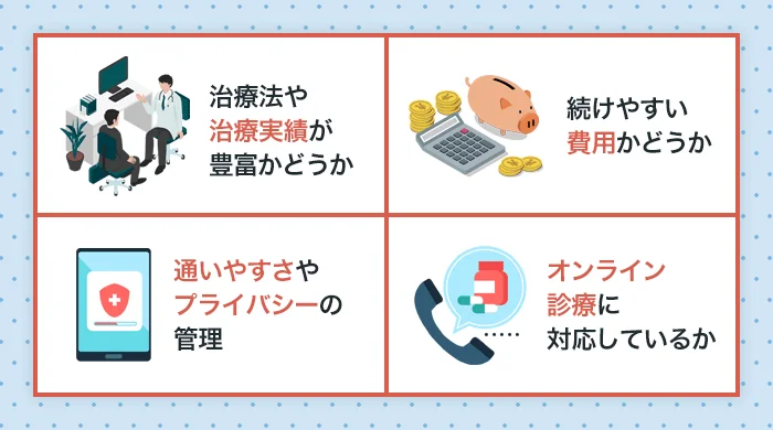 AGAクリニックの選び方を4項目で解説